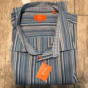 Tallia Blue Stripe Dress Shirt